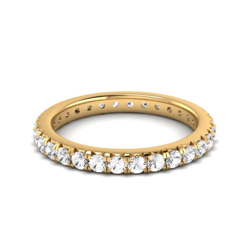 Bagues Amélia Argent Plaqué Or Jaune Diamant 1.2 ct