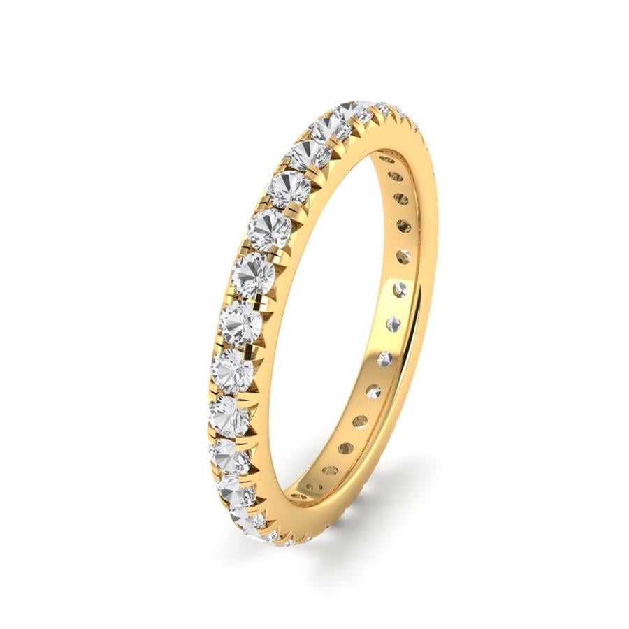 Bagues Amélia Argent Plaqué Or Jaune Diamant 1.2 ct