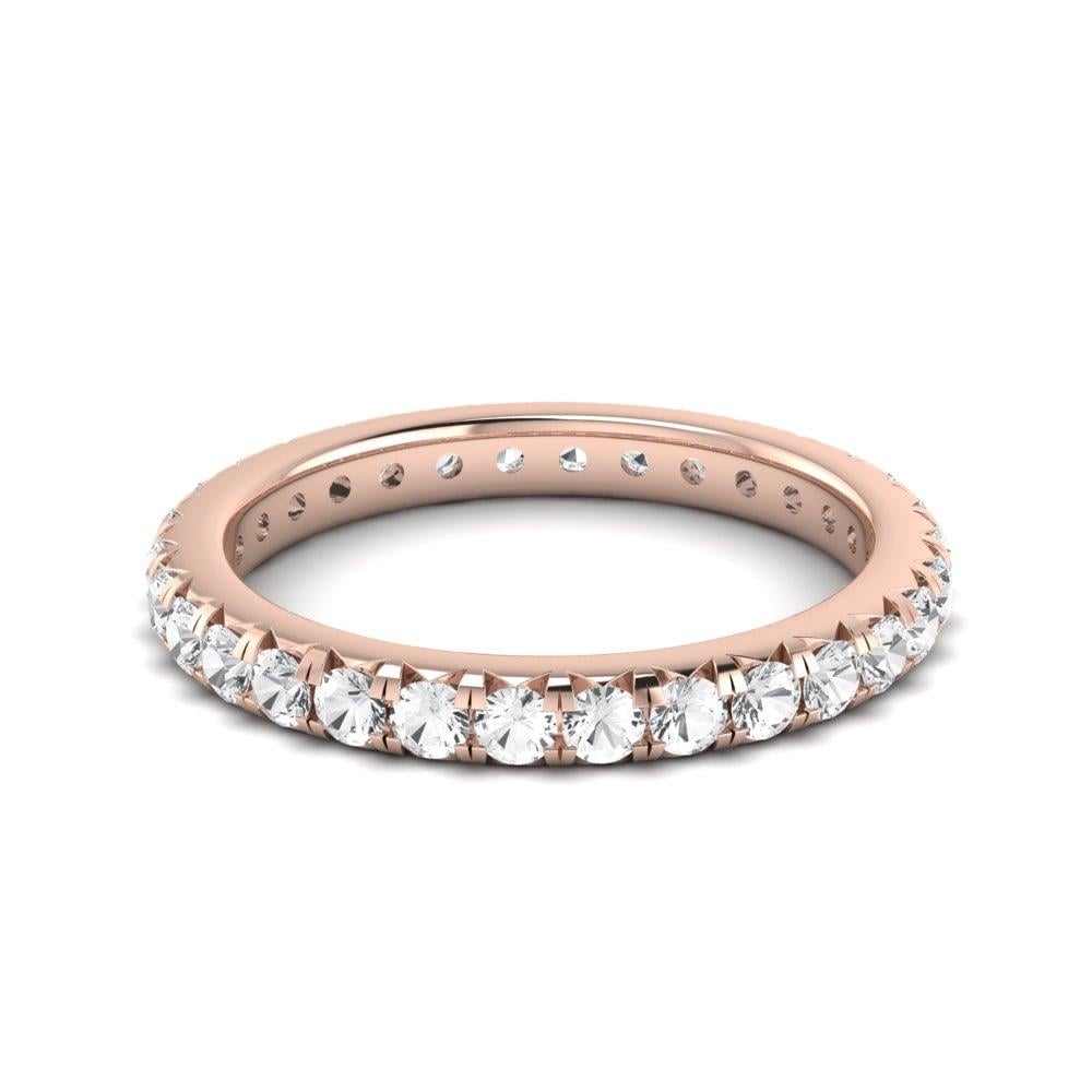 Bagues Amélia Argent Plaqué Or Rose Diamant 1.2 ct