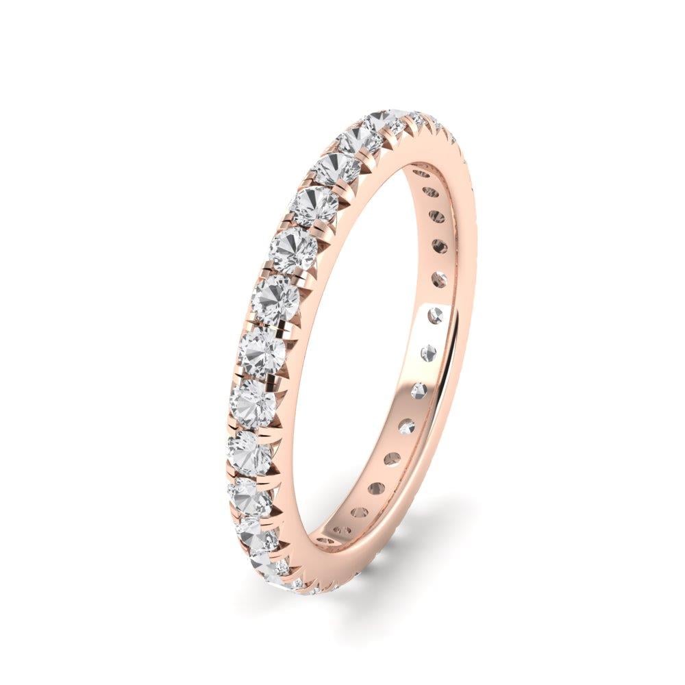 Bagues Amélia Argent Plaqué Or Rose Diamant 1.2 ct