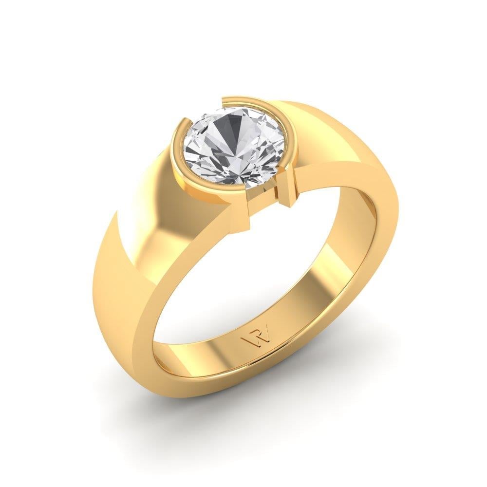 Bagues Auriane Argent Plaqué Or Jaune Diamant 1 ct