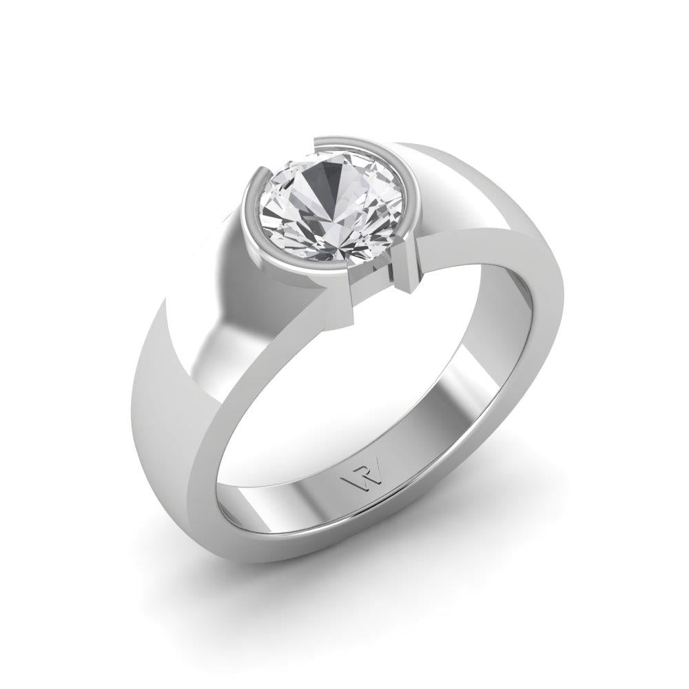 Bagues Auriane Argent Rhodié Blanc Oxyde de zirconium 1 ct