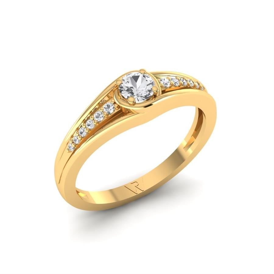 Bagues Aurore Argent Plaqué Or Jaune Oxyde de zirconium 0.34 ct