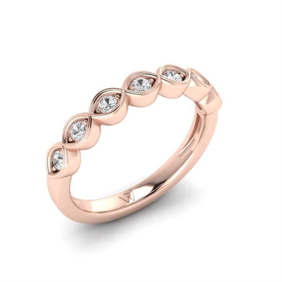 Bagues Elan Argent Plaqué Or Rose Diamant 0.25 ct