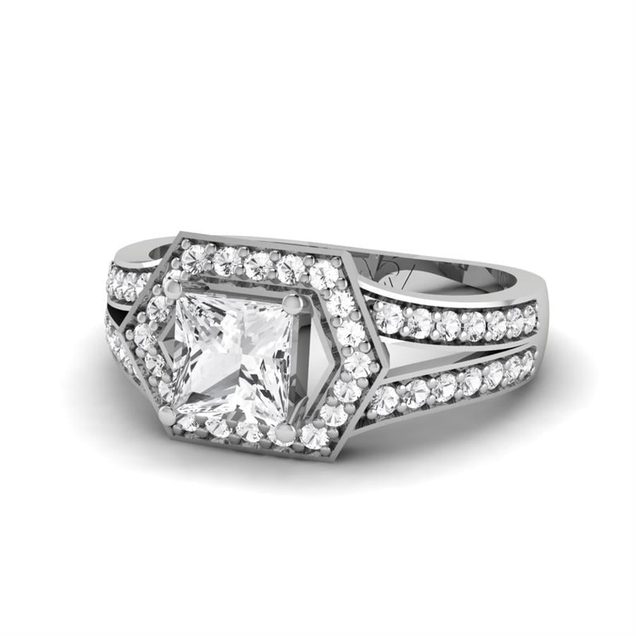 Bagues Impériale Argent Rhodié Blanc Diamant 1.3 ct