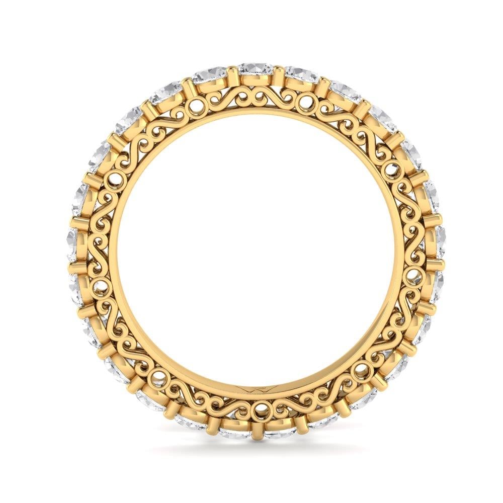 Bagues Infinity Argent Plaqué Or Jaune Oxyde de zirconium 2.5 ct