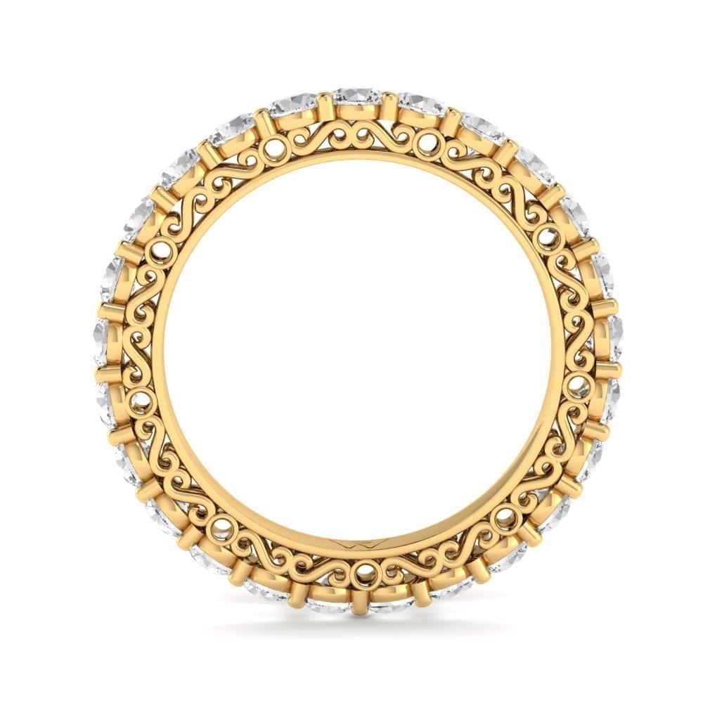 Bagues Infinity Argent Plaqué Or Jaune Diamant 2.5 ct