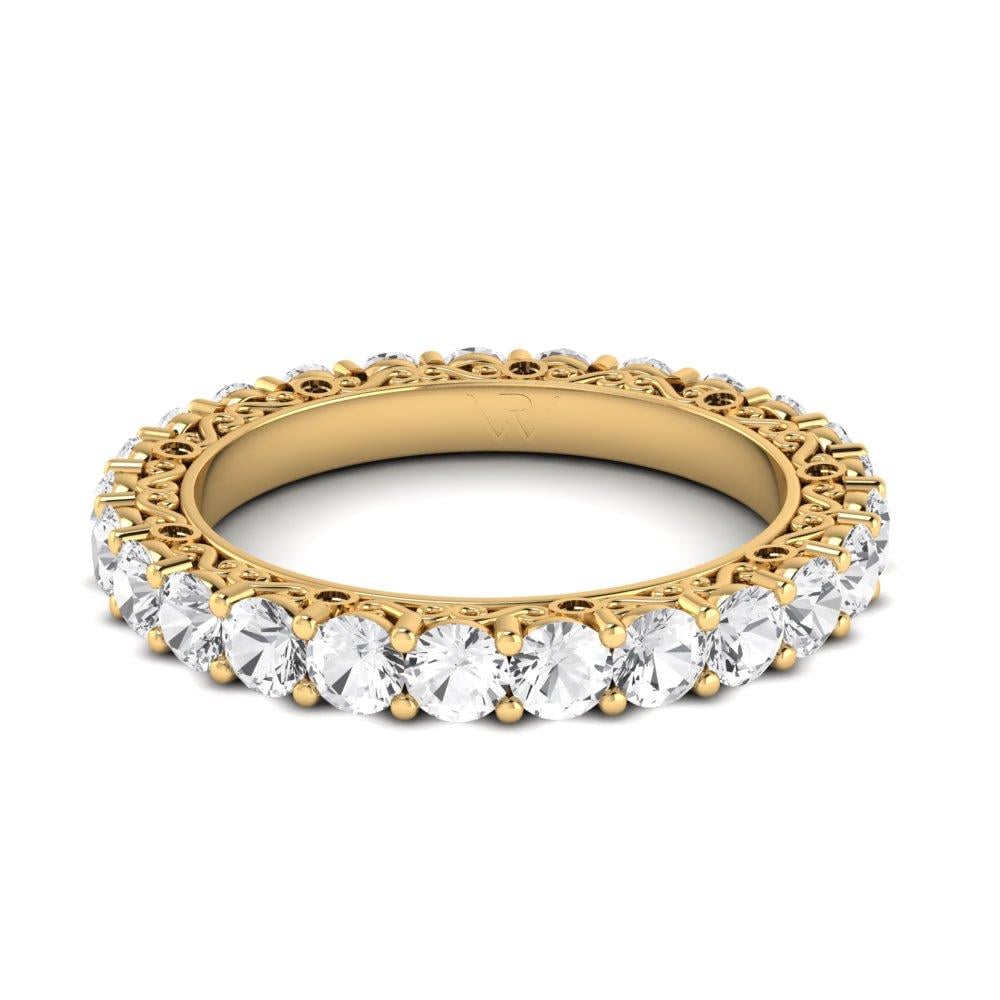 Bagues Infinity Argent Plaqué Or Jaune Diamant 2.5 ct