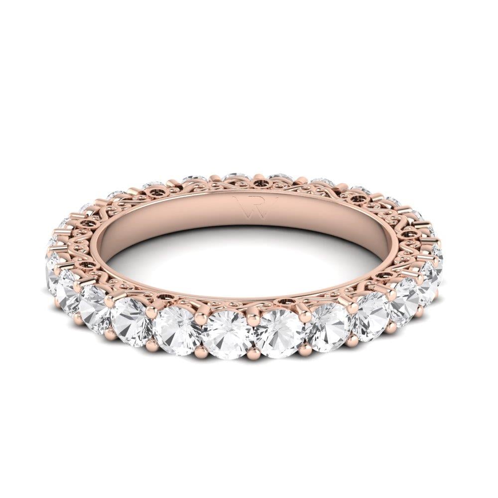 Bagues Infinity Argent Plaqué Or Rose Oxyde de zirconium 2.5 ct