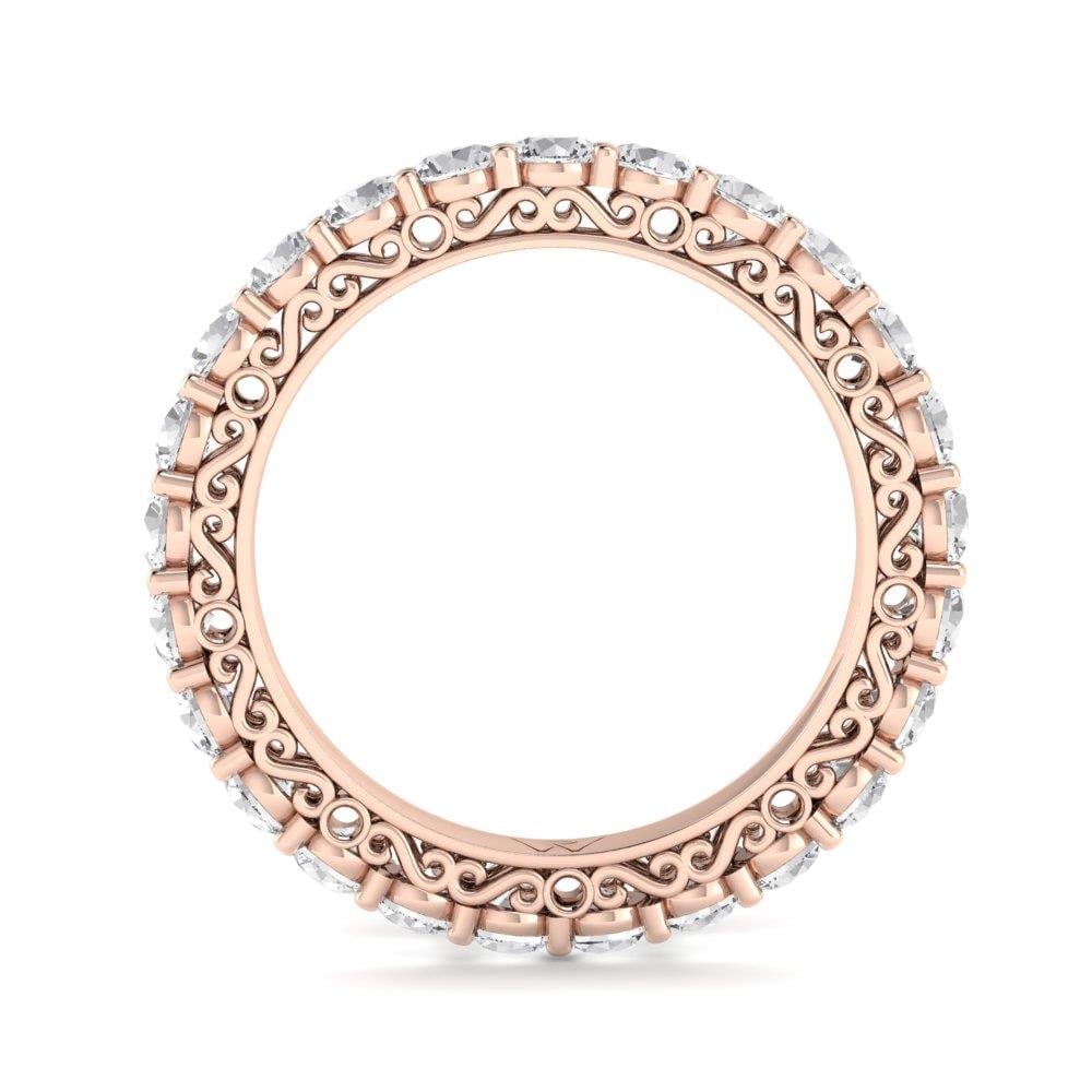Bagues Infinity Argent Plaqué Or Rose Oxyde de zirconium 2.5 ct