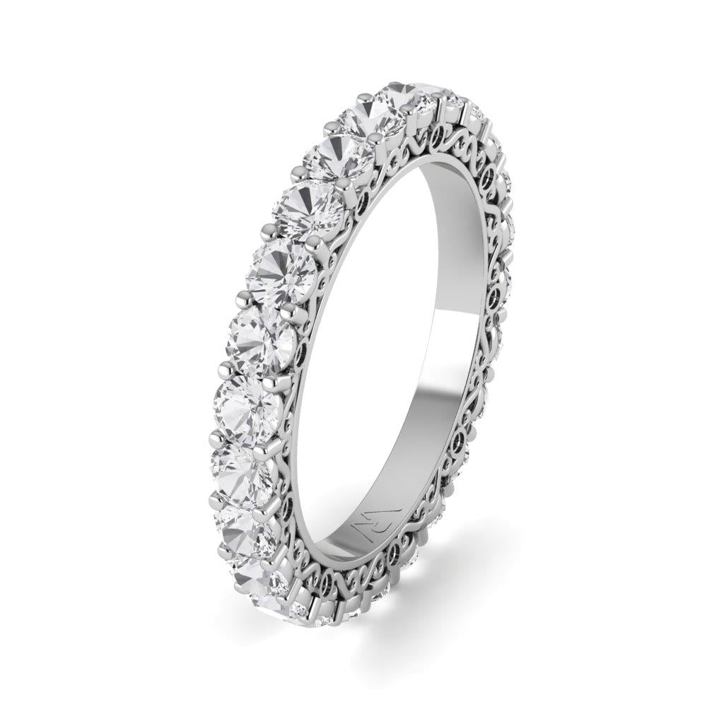 Bagues Infinity Argent Rhodié Blanc Diamant 2.5 ct