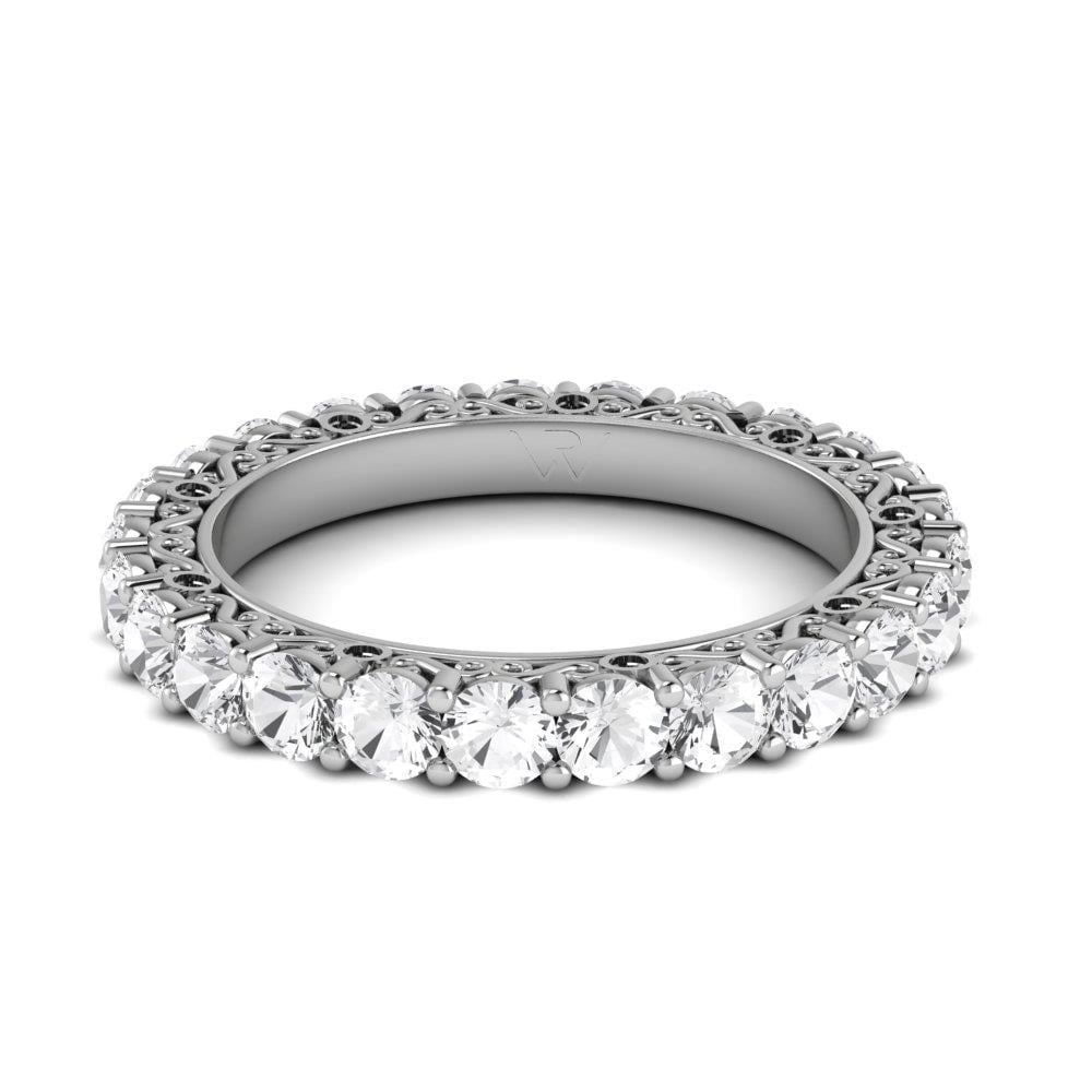 Bagues Infinity Argent Rhodié Blanc Oxyde de zirconium 2.5 ct