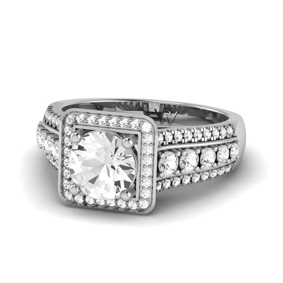 Bagues Majesté Argent Rhodié Blanc Diamant 1.61 ct