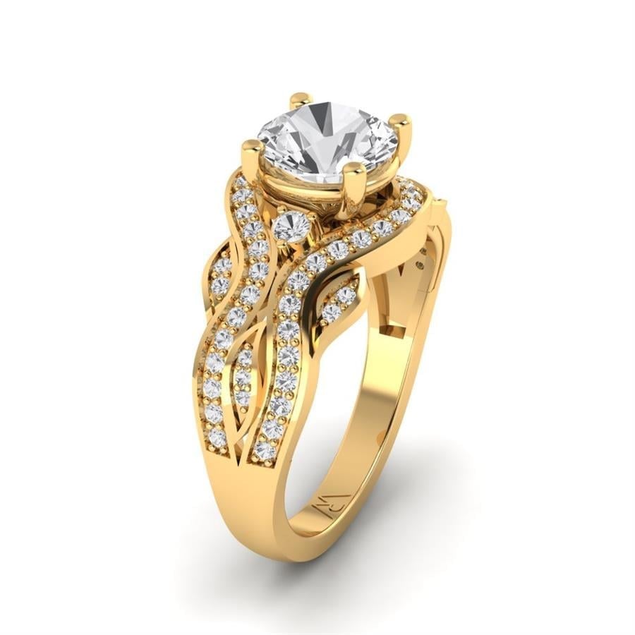 Bagues Mirage Argent Plaqué Or Jaune Oxyde de zirconium 1.35 ct