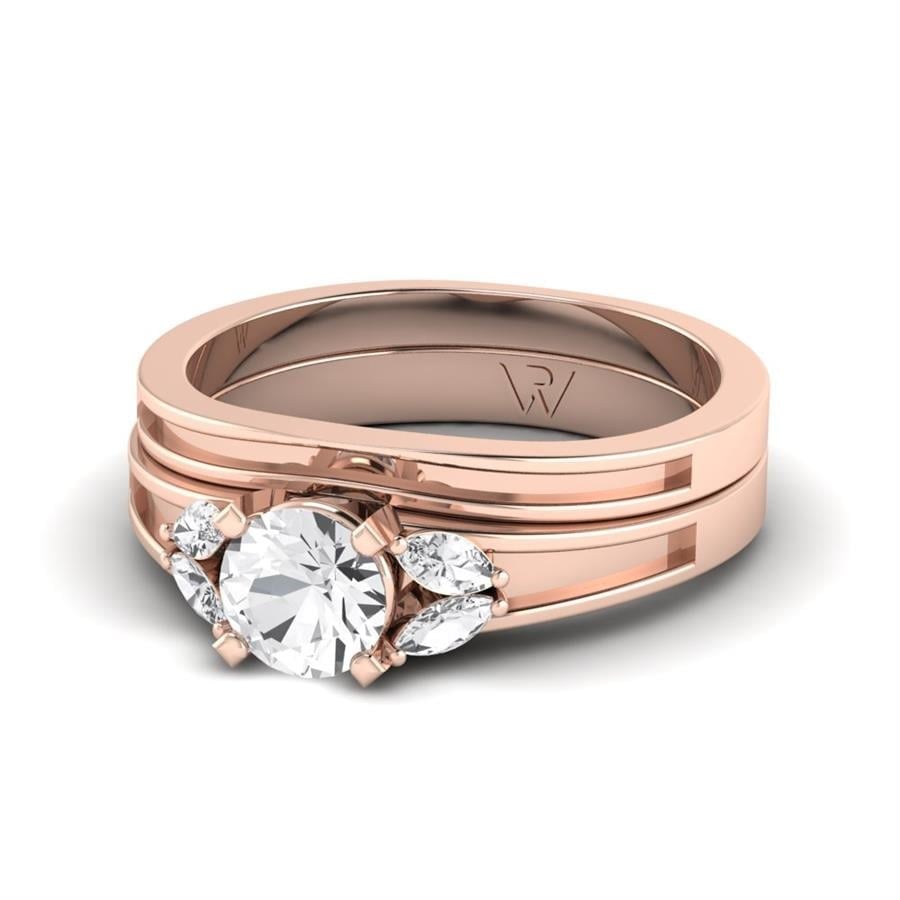 Bagues Natura Argent Plaqué Or Rose Diamant 0.80 ct