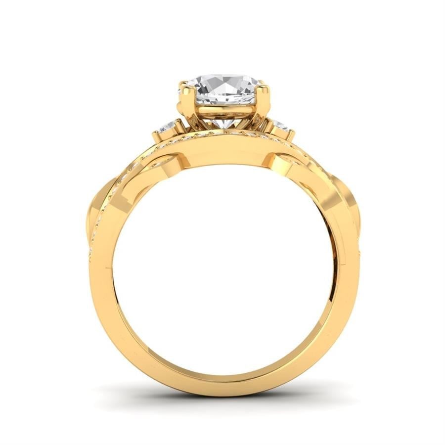 Bagues Ondine Argent Plaqué Or Jaune Diamant 1.32 ct