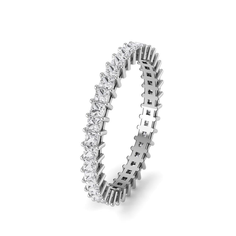 Bagues Parfaite Argent Rhodié Blanc Oxyde de zirconium 1.2 ct