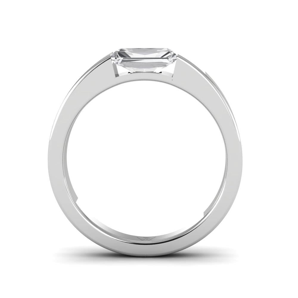 Bagues Radiante Argent Rhodié Blanc Diamant 1 ct