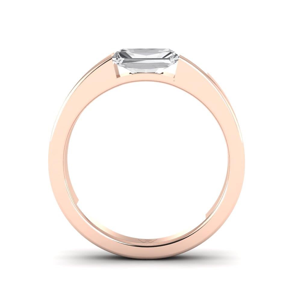 Bagues Radiante Or Rose Oxyde de zirconium 1 ct