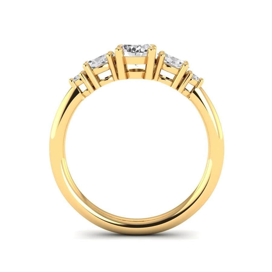 Bagues Rayonnante Argent Plaqué Or Jaune Diamant 0.75 ct