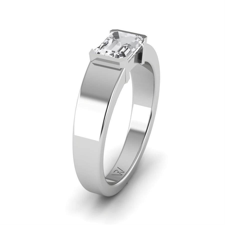 Bagues Rosaline Argent Rhodié Blanc Diamant 1.2 ct