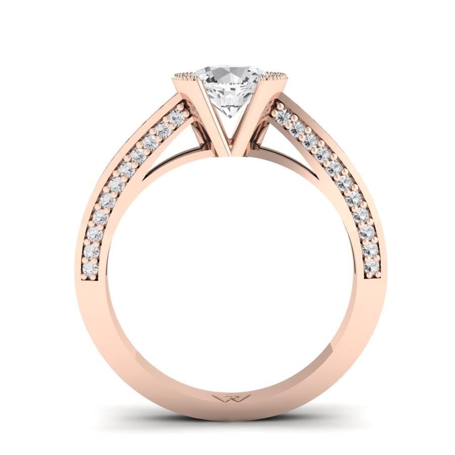 Bagues Soléya Argent Plaqué Or Rose Diamant 1.2 ct