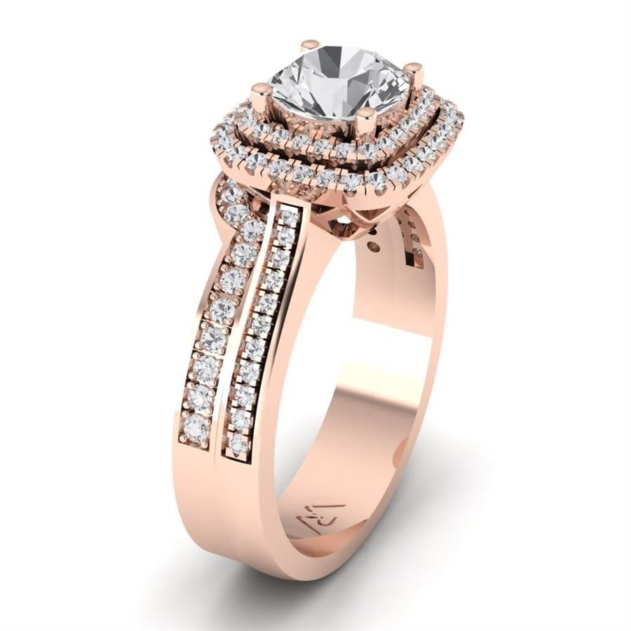 Bagues Splendeur Argent Plaqué Or Rose Oxyde de zirconium 1.5 ct
