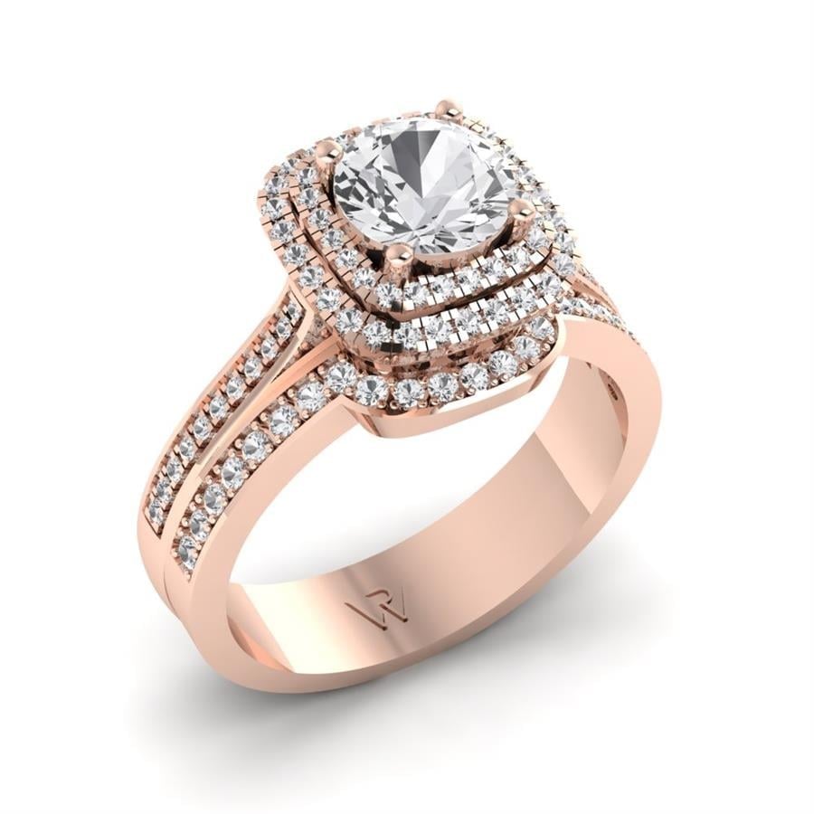 Bagues Splendeur Or Rose Diamant 1.5 ct