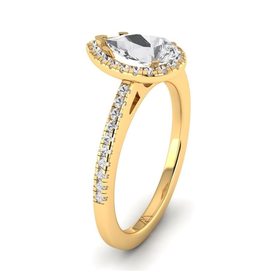Solitaires Aimée Argent Plaqué Or Jaune Oxyde de zirconium 1.30 ct
