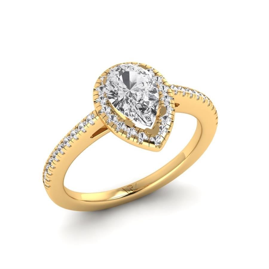Solitaires Aimée Argent Plaqué Or Jaune Oxyde de zirconium 1.30 ct