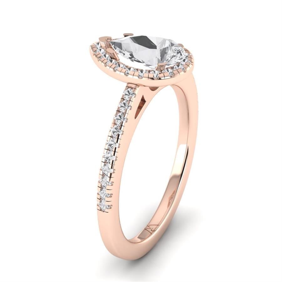 Solitaires Aimée Argent Plaqué Or Rose Diamant 1.30 ct
