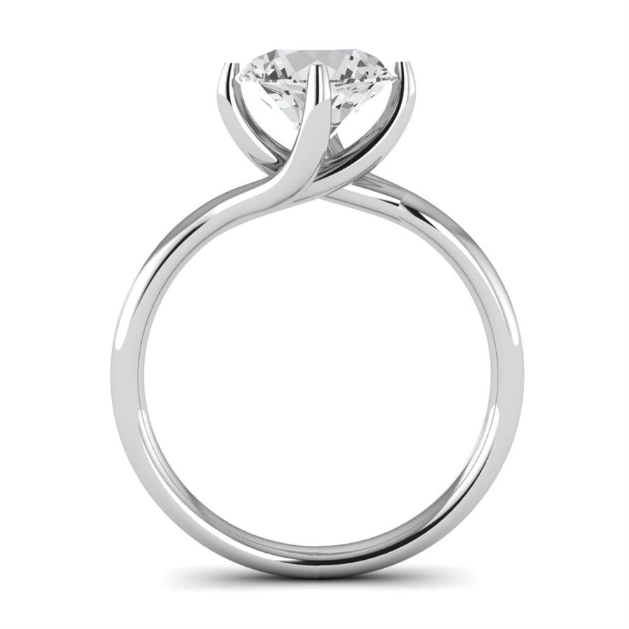 Solitaires Alba Argent Rhodié Blanc Diamant 2 ct