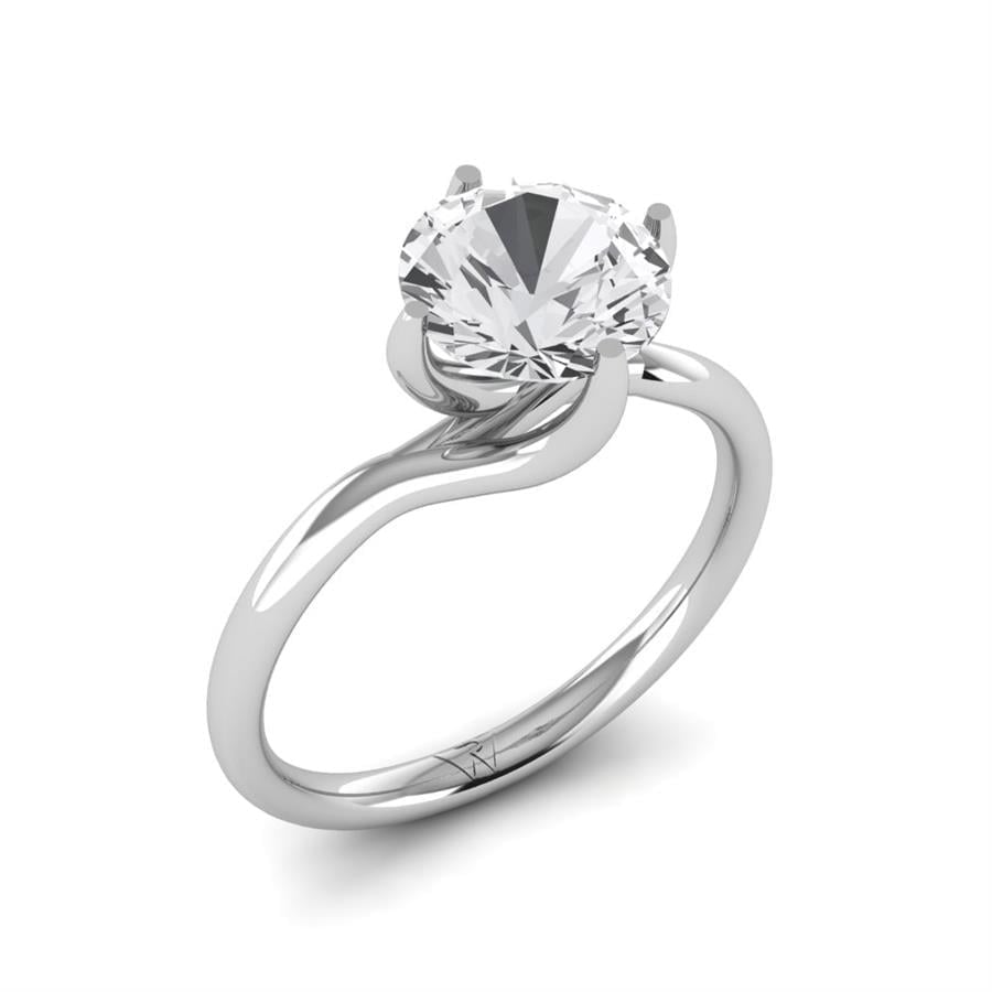 Solitaires Alba Or Blanc Oxyde de zirconium 2 ct