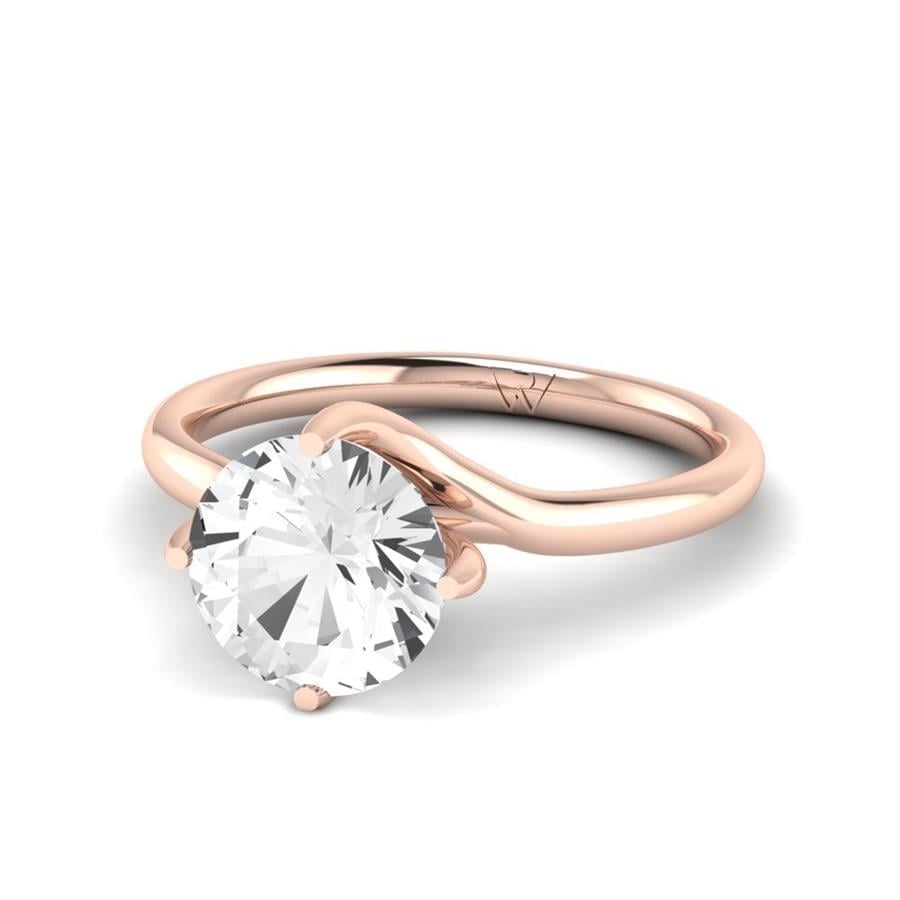 Solitaires Alba Or Rose Oxyde de zirconium 2 ct