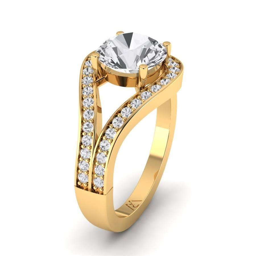 Solitaires Aéloria Argent Plaqué Or Jaune Oxyde de zirconium 2.35 ct