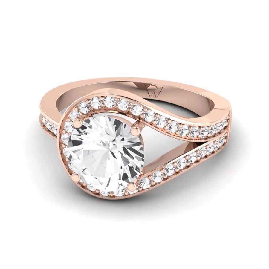 Solitaires Aéloria Argent Plaqué Or Rose Diamant 2.35 ct