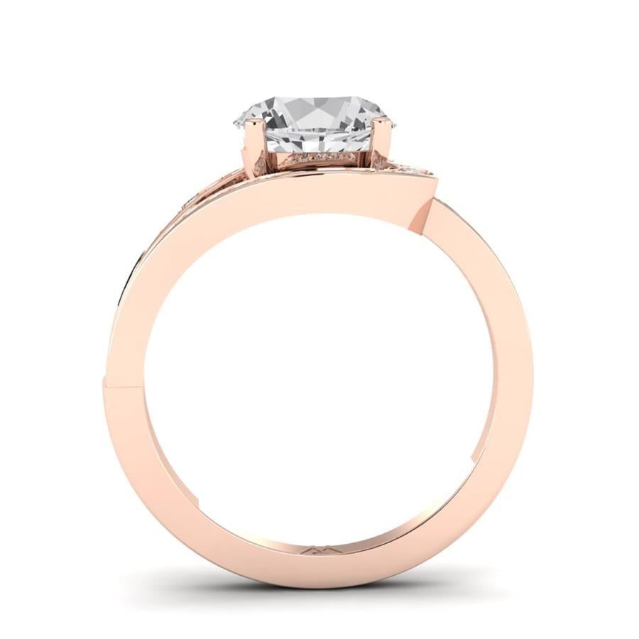 Solitaires Aéloria Argent Plaqué Or Rose Diamant 2.35 ct