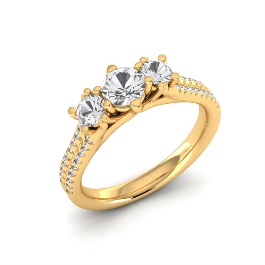 Solitaires Amarante Argent Plaqué Or Jaune Diamant 1 ct