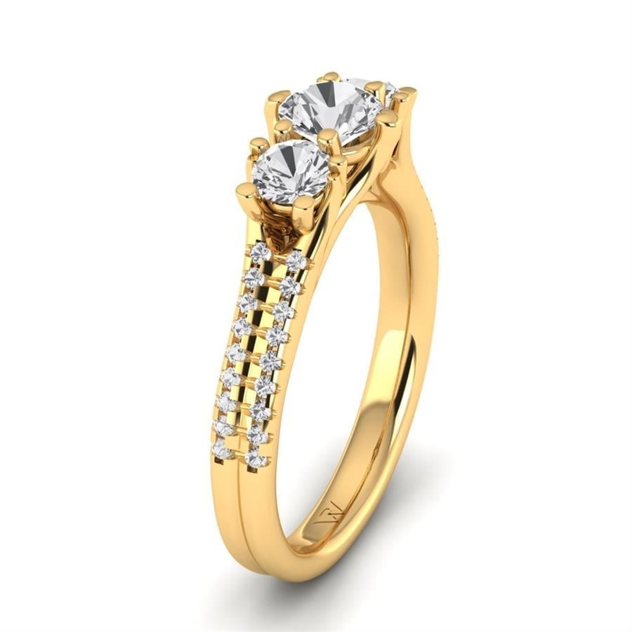 Solitaires Amarante Argent Plaqué Or Jaune Oxyde de zirconium 1 ct
