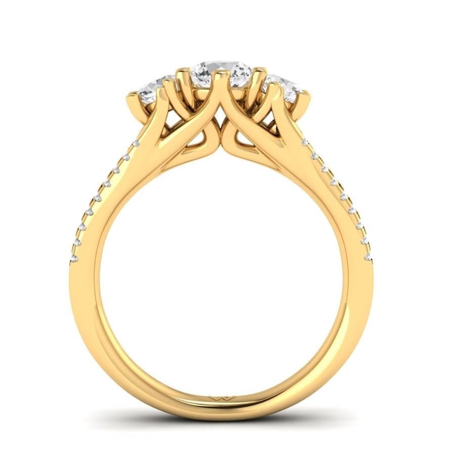 Solitaires Amarante Argent Plaqué Or Jaune Oxyde de zirconium 1 ct
