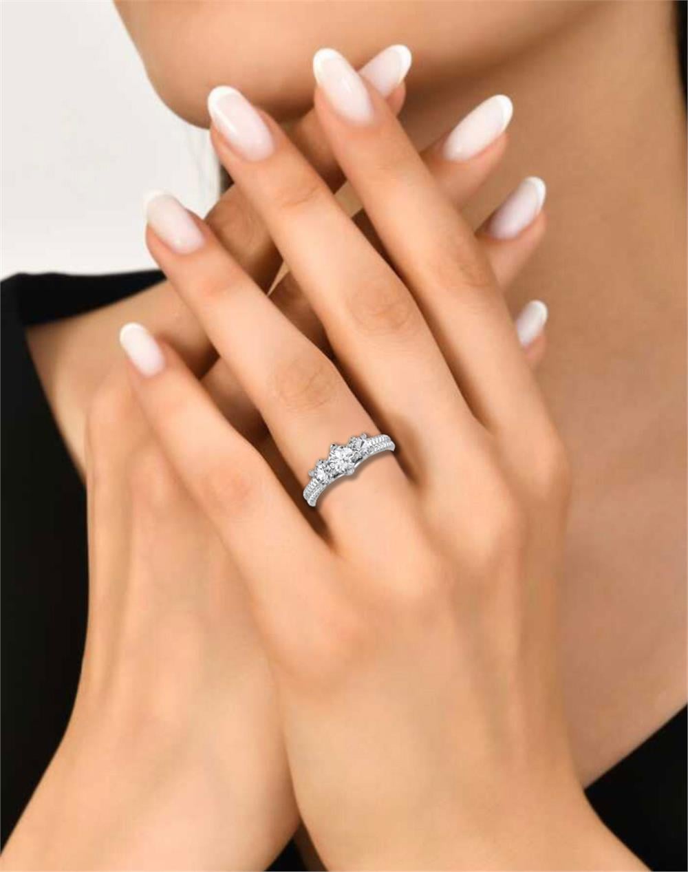 Solitaires Amarante Or Blanc Oxyde de zirconium 1 ct