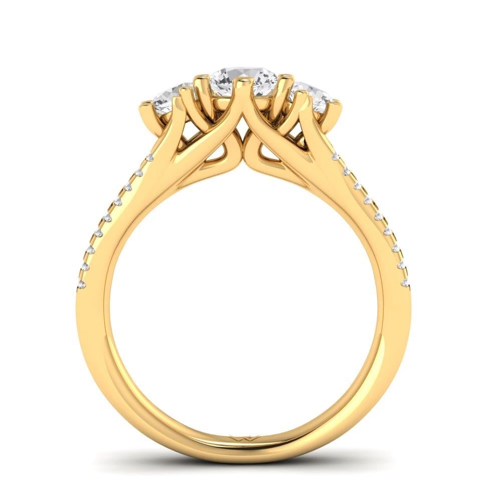 Solitaires Amarante Or Jaune Oxyde de zirconium 1 ct