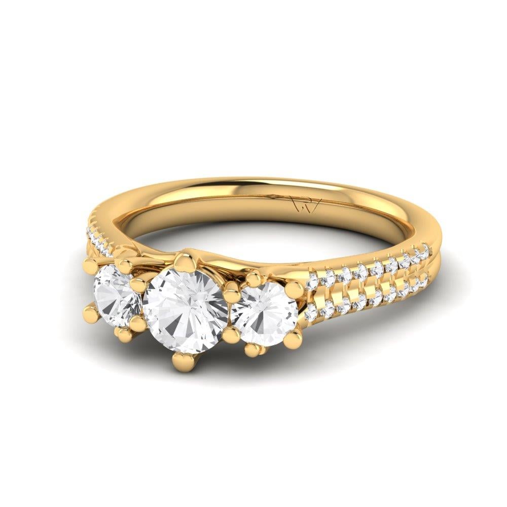 Solitaires Amarante Or Jaune Oxyde de zirconium 1 ct