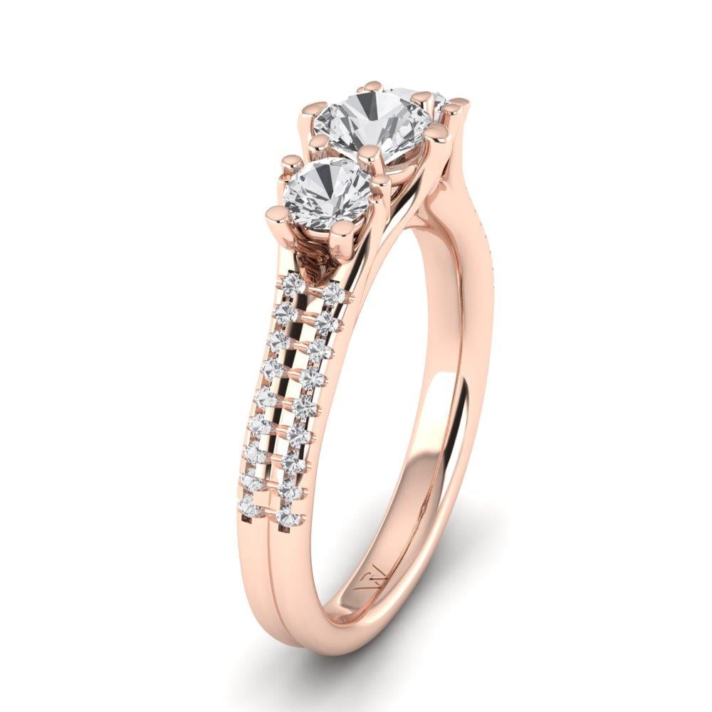 Solitaires Amarante Or Rose Oxyde de zirconium 1 ct