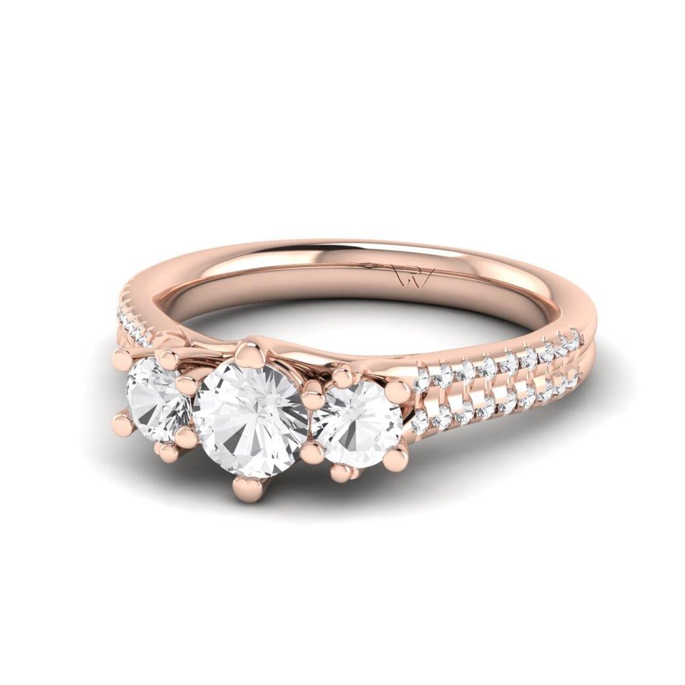 Solitaires Amarante Or Rose Oxyde de zirconium 1 ct