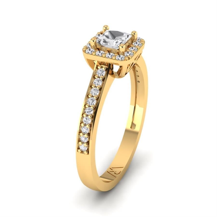 Solitaires Auréa Argent Plaqué Or Jaune Oxyde de zirconium 1.3 ct