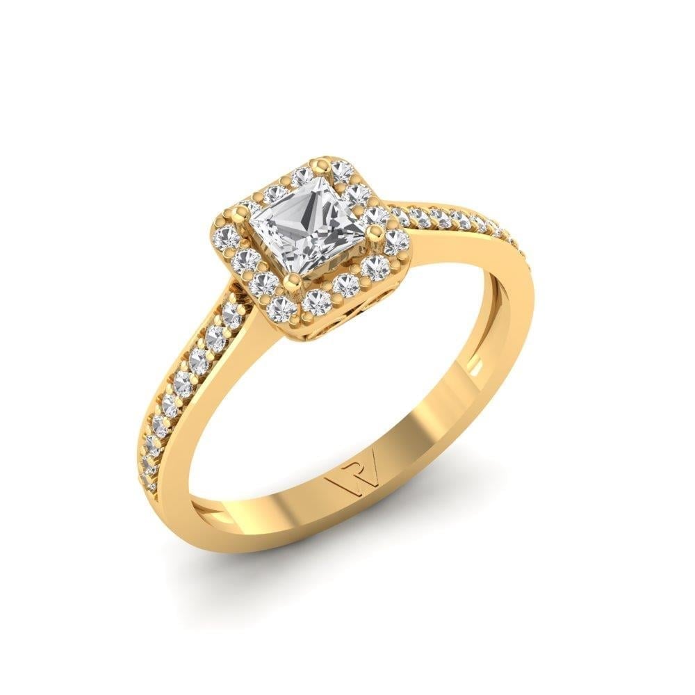 Solitaires Auréa Argent Plaqué Or Jaune Oxyde de zirconium 1.3 ct
