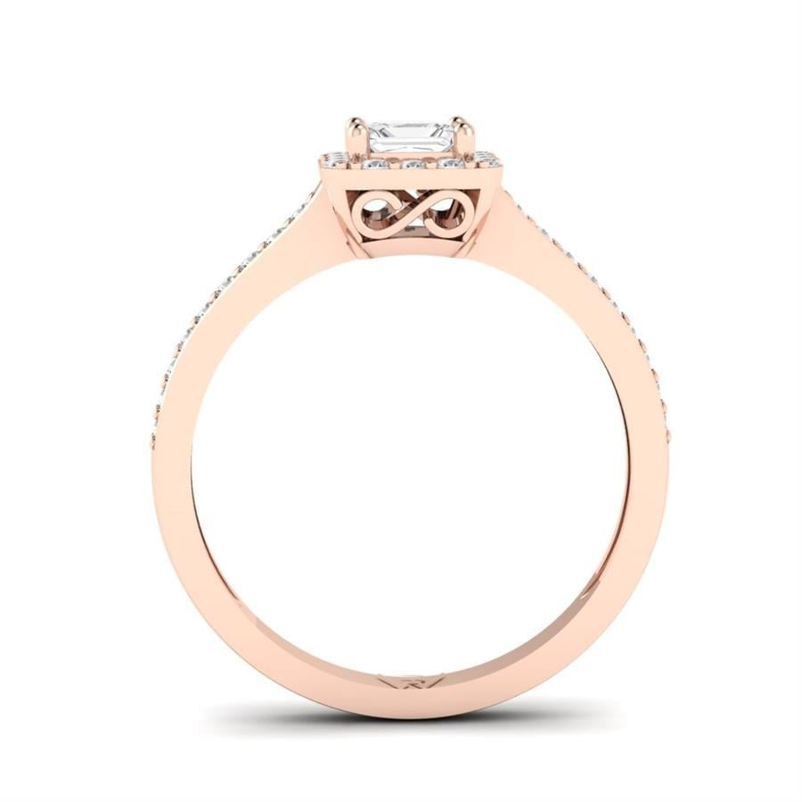 Solitaires Auréa Argent Plaqué Or Rose Oxyde de zirconium 1.3 ct