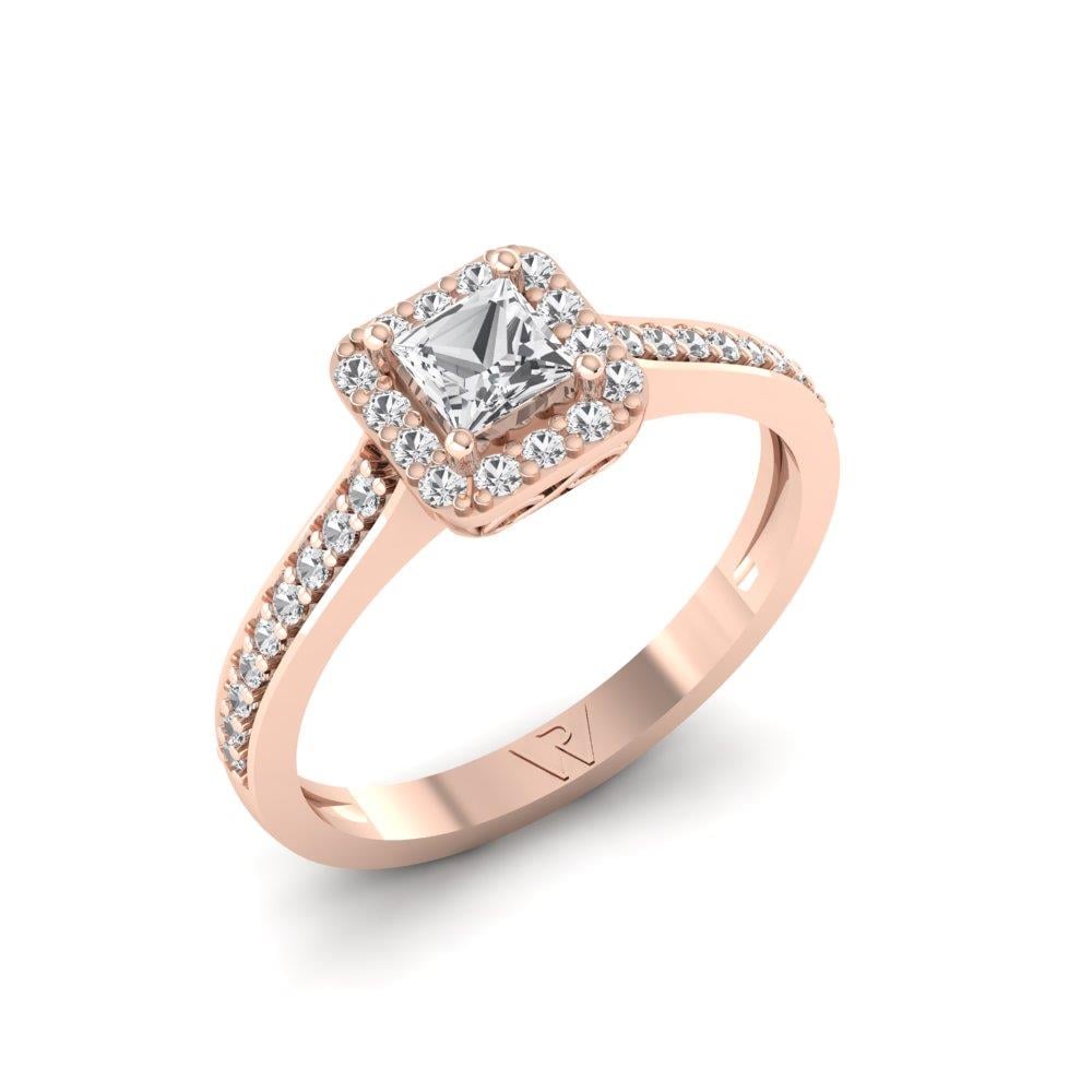 Solitaires Auréa Or Rose Oxyde de zirconium 1.3 ct