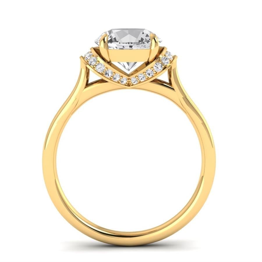 Solitaires Auralis Argent Plaqué Or Jaune Diamant 2.25 ct